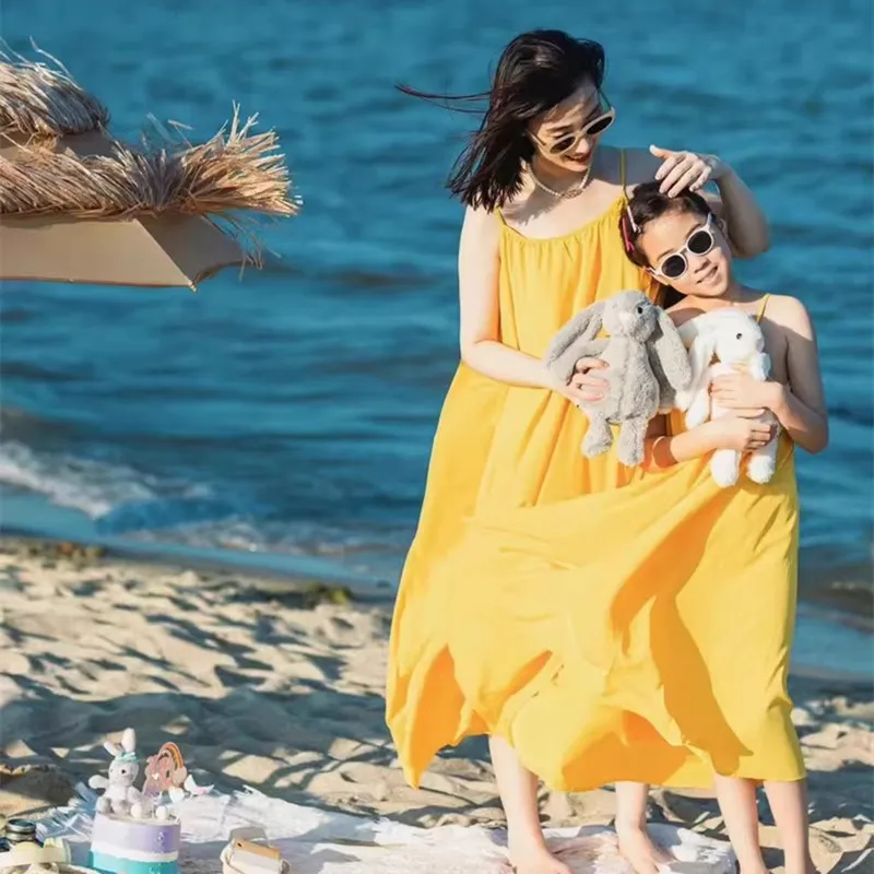 Baby Yellow Clothing Women - Mother and Daughter Matching Beach Wear