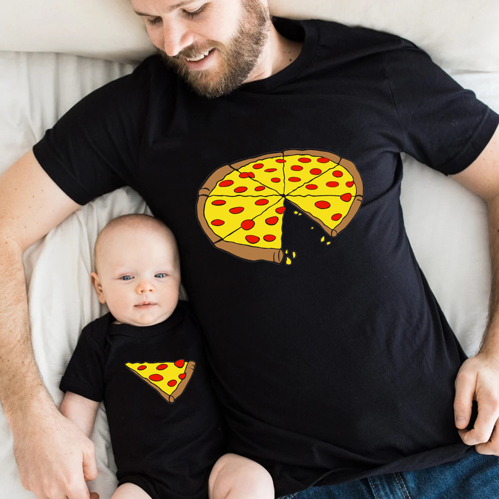 Baby Clothing Crochet - Funny Pizza Print Father Mother Kids