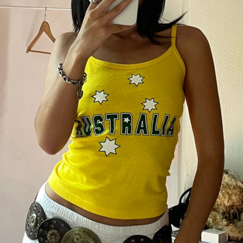 Yellow Printed Y2k Clothes Vin - Baby Yellow Clothing Women recension och pris